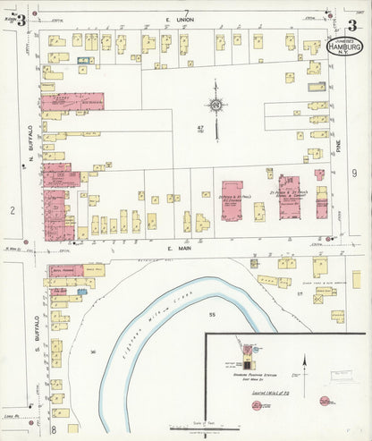 Sanborn Fire Insurance Map from Hamburg, Erie County, New York (1923), Sheet #0003 - Historic Sanborn Fire Insurance Map Print, vintage old map wall art, antique decor, genealogy gift, New York New York map