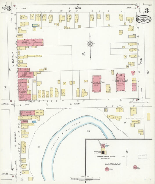 Sanborn Fire Insurance Map from Hamburg, Erie County, New York (1923), Sheet #0003 - Historic Sanborn Fire Insurance Map Print, vintage old map wall art, antique decor, genealogy gift, New York New York map