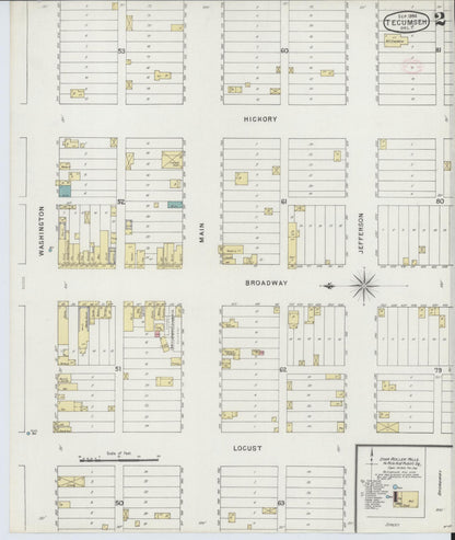 Sanborn Fire Insurance Map from Tecumseh, Pottawatomie County, Oklahoma (1894), Sheet #0002 - Complete Map Set gallery image, historic Sanborn map, vintage wall art, Oklahoma Oklahoma