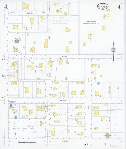 Sanborn Fire Insurance Map from Granby, Newton County, Missouri (1930), Sheet #0004 - Complete Map Set gallery image, historic Sanborn map, vintage wall art, Missouri Missouri