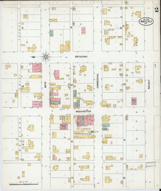 Sanborn Fire Insurance Map from Waverly, Lafayette County, Missouri (1900), Sheet #0002 - Historic Sanborn Fire Insurance Map Print, vintage old map wall art, antique decor, genealogy gift, Missouri Missouri map
