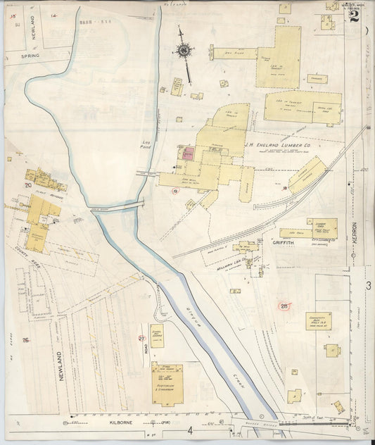 Sanborn Fire Insurance Map from Winlock, Lewis County, Washington (1942), Sheet #0002 - Historic Sanborn Fire Insurance Map Print, vintage old map wall art, antique decor, genealogy gift, Washington Washington map