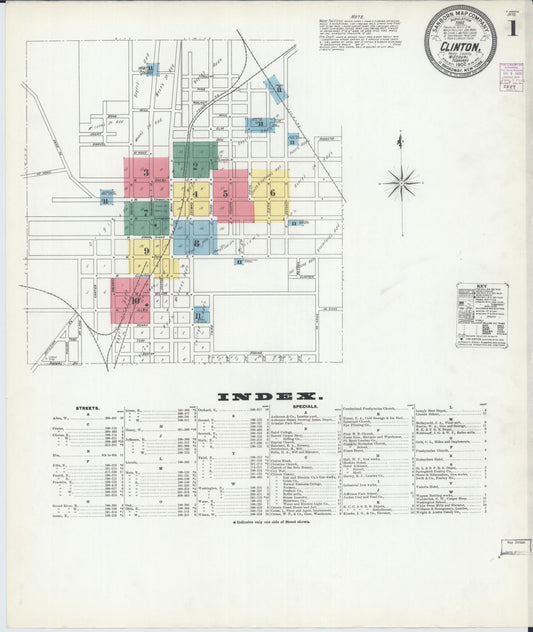 Sanborn Fire Insurance Map from Clinton, Henry County, Missouri (1902), Sheet #0001 - Complete Map Set gallery image, historic Sanborn map, vintage wall art, Missouri Missouri