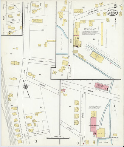 Sanborn Fire Insurance Map from Clinton, Worcester County, Massachusetts (1911), Sheet #0002 - Complete Map Set gallery image, historic Sanborn map, vintage wall art, Massachusetts Massachusetts