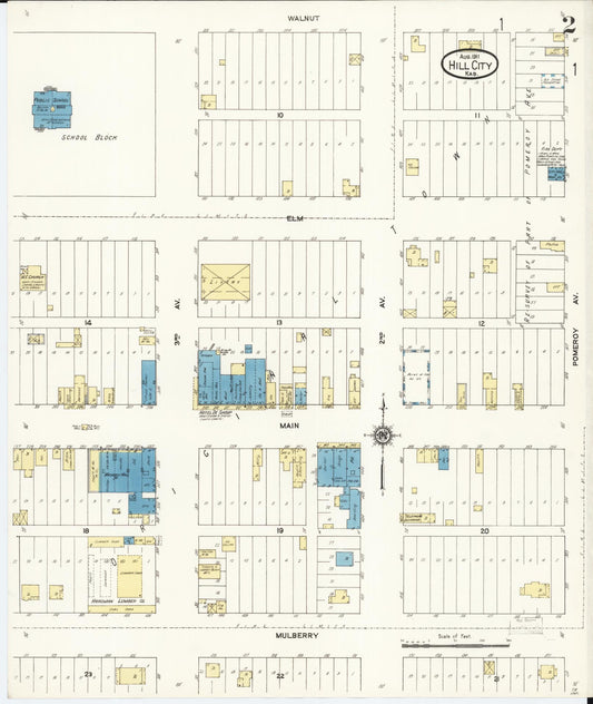 Sanborn Fire Insurance Map from Hill City, Graham County, Kansas (1911), Sheet #0002 - Historic Sanborn Fire Insurance Map Print, vintage old map wall art, antique decor, genealogy gift, Kansas Kansas map