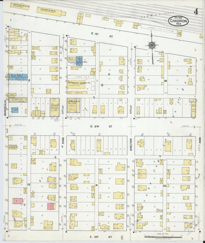 Sanborn Fire Insurance Map from Chadron, Dawes County, Nebraska (1918), Sheet #0004 - Complete Map Set gallery image, historic Sanborn map, vintage wall art, Nebraska Nebraska