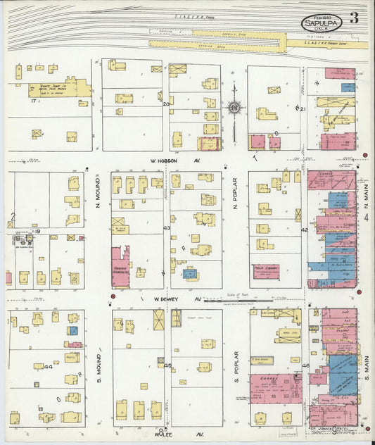 Sanborn Fire Insurance Map from Sapulpa, Creek County, Oklahoma (1920), Sheet #0003 - Historic Sanborn Fire Insurance Map Print, vintage old map wall art, antique decor, genealogy gift, Oklahoma Oklahoma map