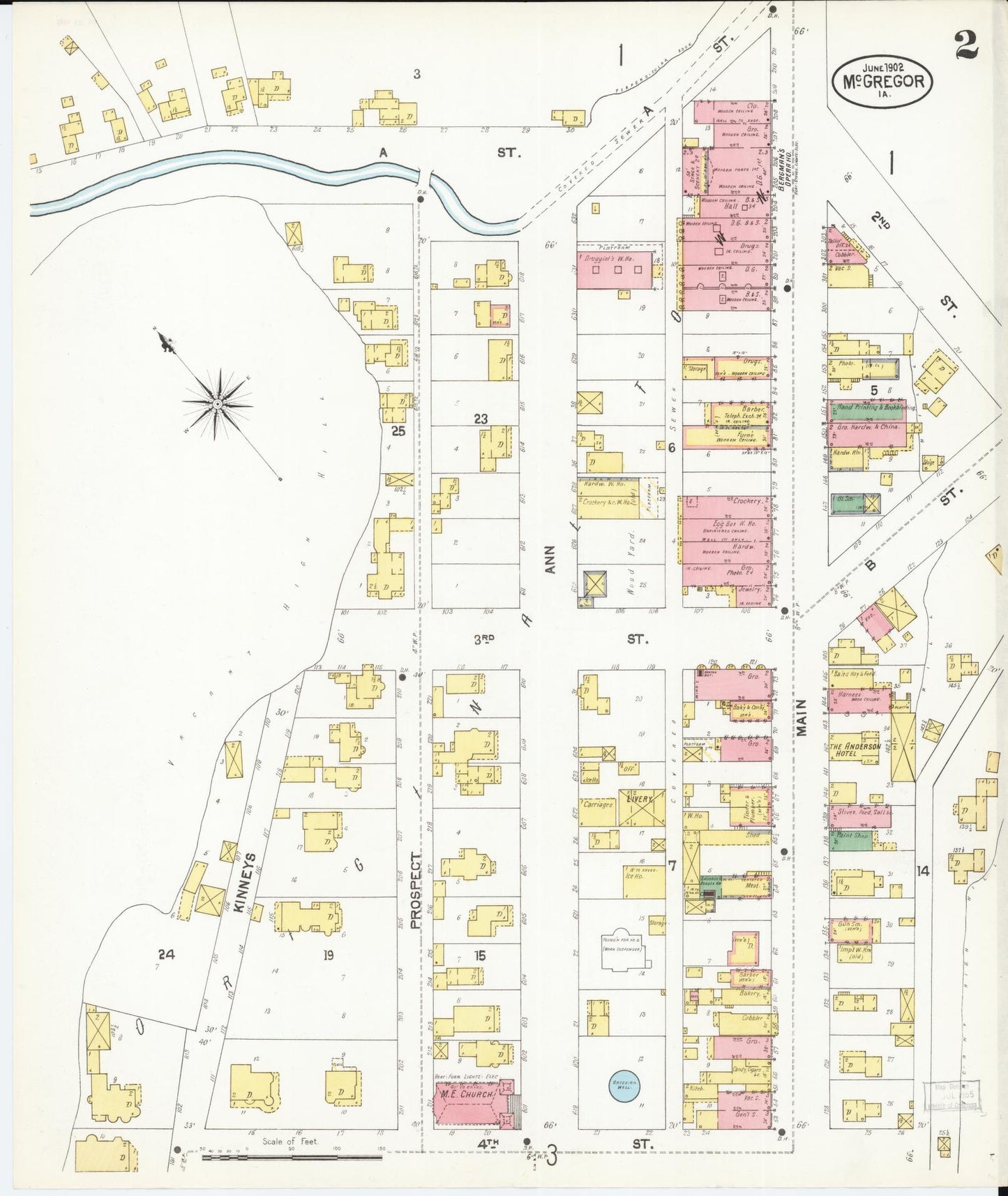 Sanborn Fire Insurance Map from McGregor, Clayton County, Iowa (1902), Sheet #0002 - Historic Sanborn Fire Insurance Map Print