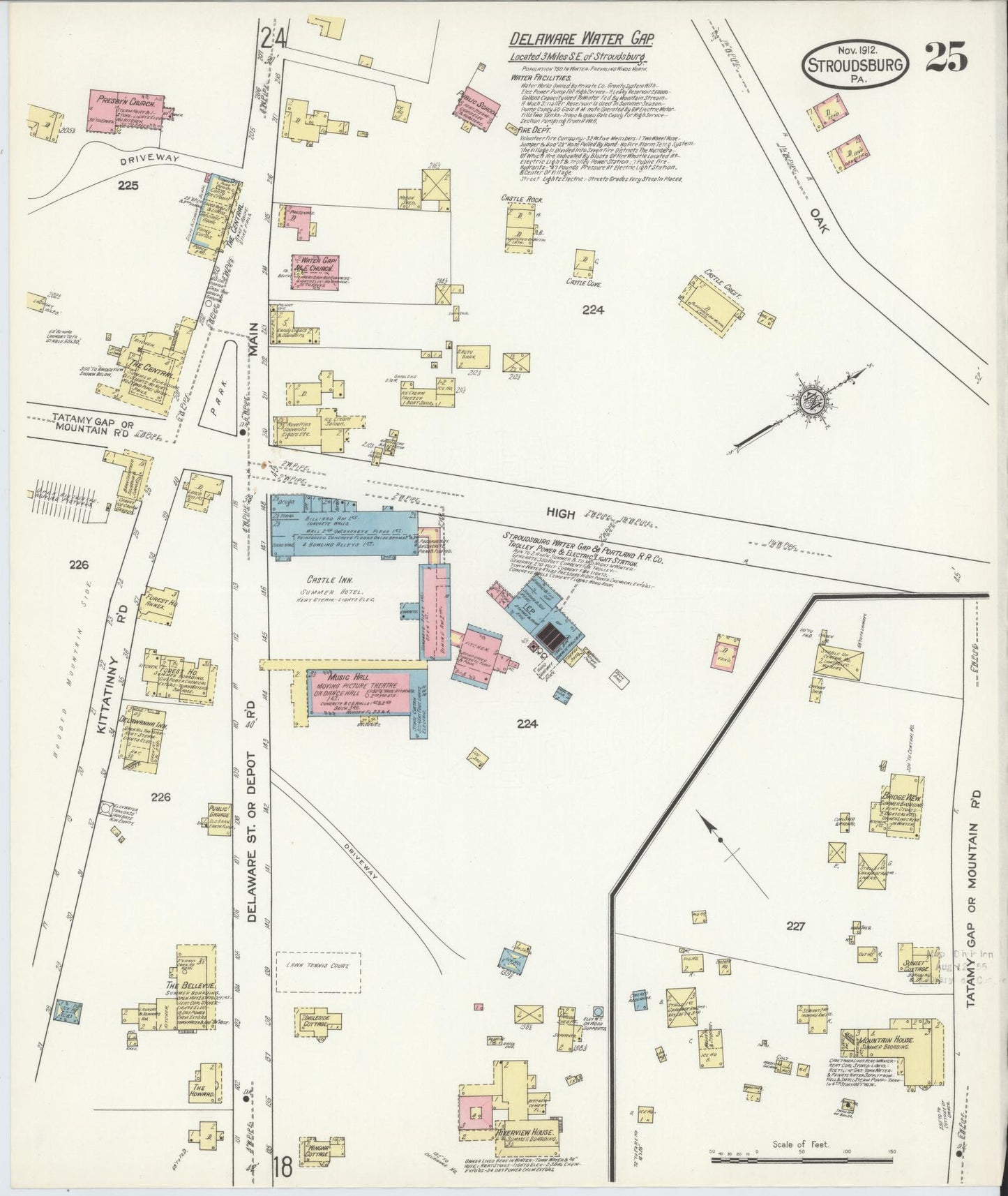 Sanborn Fire Insurance Map from Stroudsburg, Monroe County, Pennsylvania (1912), Sheet #0025 - Complete Map Set gallery image, historic Sanborn map, vintage wall art, Pennsylvania Pennsylvania