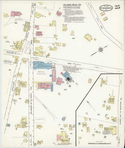 Sanborn Fire Insurance Map from Stroudsburg, Monroe County, Pennsylvania (1912), Sheet #0025 - Complete Map Set gallery image, historic Sanborn map, vintage wall art, Pennsylvania Pennsylvania