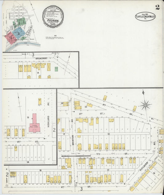 Sanborn Fire Insurance Map from Turtle Creek Valley, Allegheny County, Pennsylvania (1900), Sheet #0002 - Historic Sanborn Fire Insurance Map Print, vintage old map wall art, antique decor, genealogy gift, Pennsylvania Pennsylvania map