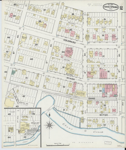 Sanborn Fire Insurance Map from Idaho Springs, Clear Creek County, Colorado (1890), Sheet #0002 - Complete Map Set gallery image, historic Sanborn map, vintage wall art, Idaho Idaho