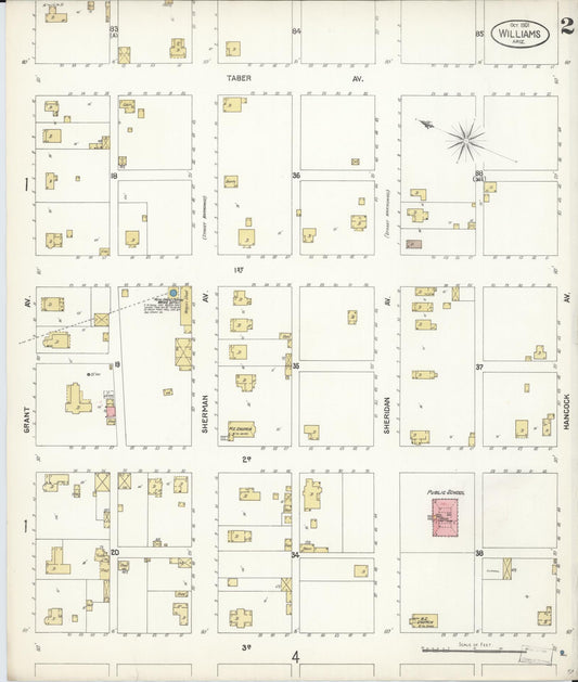 Sanborn Fire Insurance Map from Williams, Coconino County, Arizona (1901), Sheet #0002 - Historic Sanborn Fire Insurance Map Print, vintage old map wall art, antique decor, genealogy gift, Arizona Arizona map
