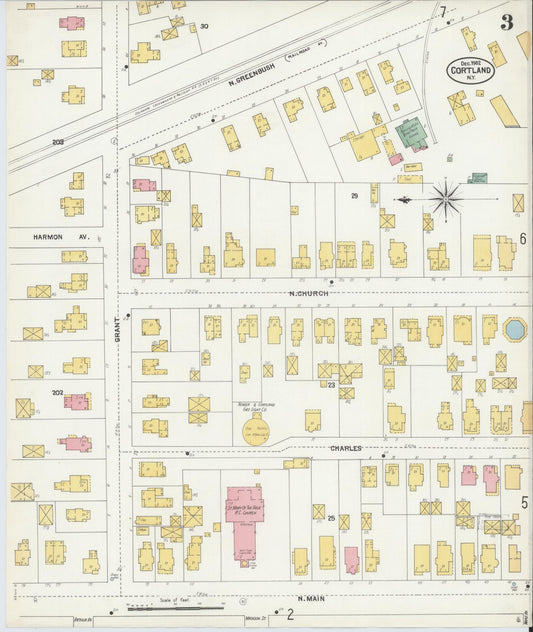 Sanborn Fire Insurance Map from Cortland, Cortland County, New York (1902), Sheet #0003 - Historic Sanborn Fire Insurance Map Print, vintage old map wall art, antique decor, genealogy gift, New York New York map