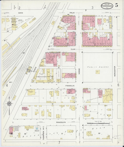 Sanborn Fire Insurance Map from Roodhouse, Greene County, Illinois (1914), Sheet #0005 - Historic Sanborn Fire Insurance Map Print, vintage old map wall art, antique decor, genealogy gift, Illinois Illinois map