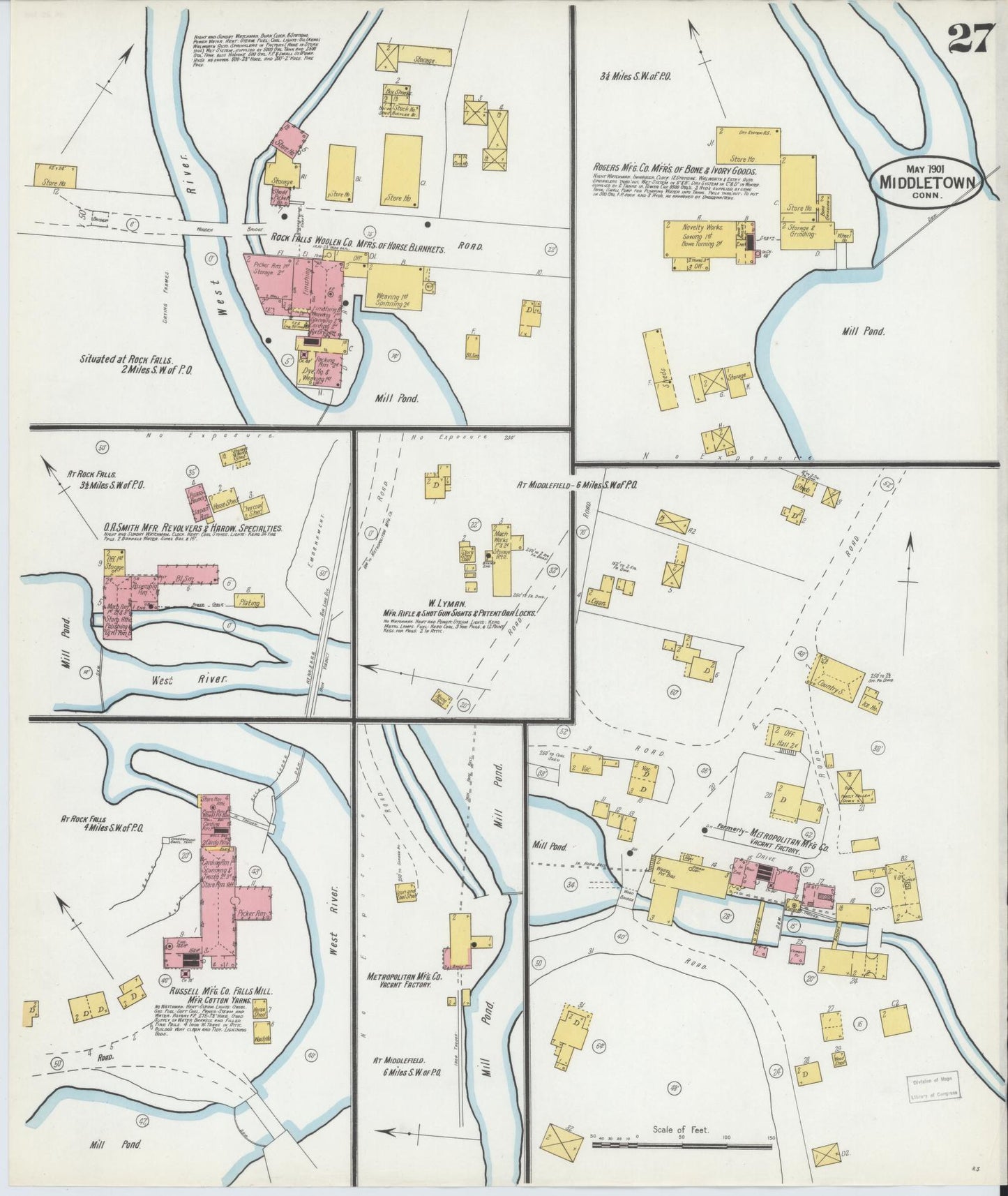 Sanborn Fire Insurance Map from Middletown, Middlesex County, Connecticut (1901), Sheet #0027 - Historic Sanborn Fire Insurance Map Print, vintage old map wall art, antique decor, genealogy gift, Connecticut Connecticut map