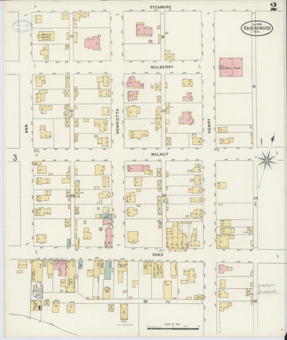 Sanborn Fire Insurance Map from Ravenswood, Jackson County, West Virginia (1898), Sheet #0002 - Complete Map Set gallery image, historic Sanborn map, vintage wall art, West Virginia West Virginia