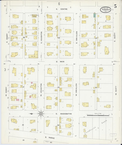 Sanborn Fire Insurance Map from Tuscola, Douglas County, Illinois (1907), Sheet #0005 - Complete Map Set gallery image, historic Sanborn map, vintage wall art, Illinois Illinois