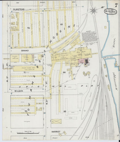 Sanborn Fire Insurance Map from Winona, Winona County, Minnesota (1889), Sheet #0007 - Complete Map Set gallery image, historic Sanborn map, vintage wall art, Minnesota Minnesota