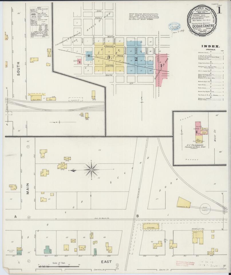 Sanborn Fire Insurance Map from Dodge Center, Dodge County, Minnesota. (1894) – Map View