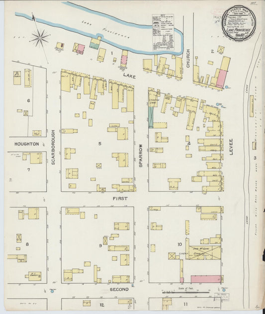 Sanborn Fire Insurance Map from Lake Providence, East Carroll Parish, Louisiana. (1892) – Historic Sanborn Fire Insurance Map Print