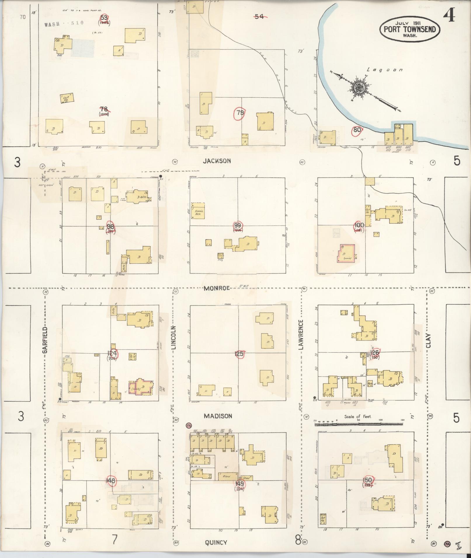 Sanborn Fire Insurance Map from Port Townsend, Jefferson County, Washington (1949), Sheet #0004 - Complete Map Set gallery image, historic Sanborn map, vintage wall art, Washington Washington