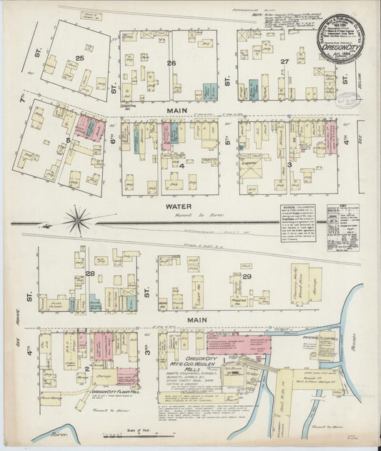 Sanborn Fire Insurance Map from Oregon City, Clackamas County, Oregon. (1884) – Historic Sanborn Fire Insurance Map Print