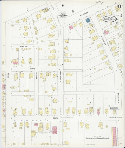 Sanborn Fire Insurance Map from Collinsville, Madison County, Illinois (1907), Sheet #0008 - Complete Map Set gallery image, historic Sanborn map, vintage wall art, Illinois Illinois