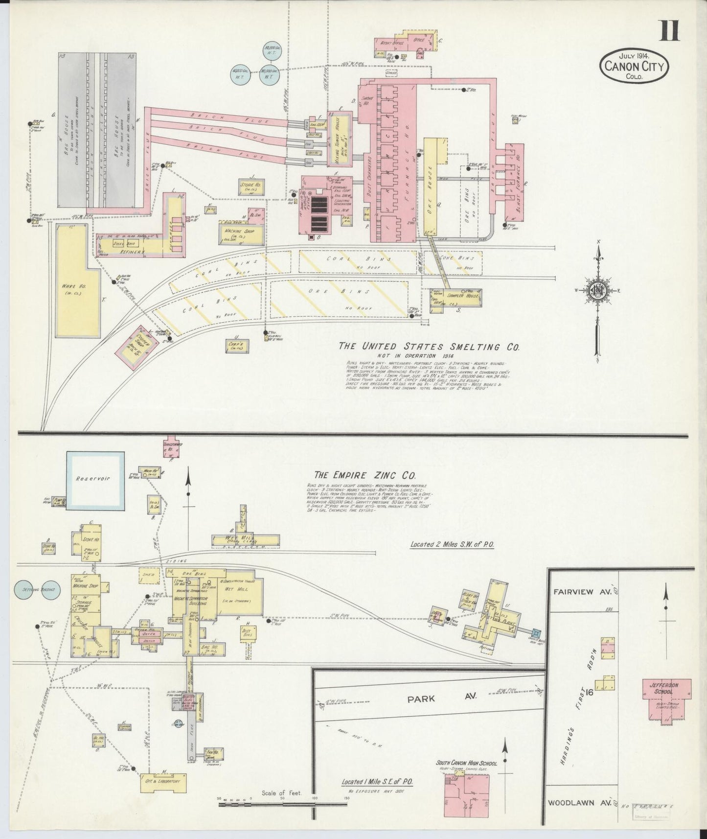 Sanborn Fire Insurance Map from Canon City, Fremont County, Colorado (1914), Sheet #0011 - Complete Map Set gallery image, historic Sanborn map, vintage wall art, Colorado Colorado