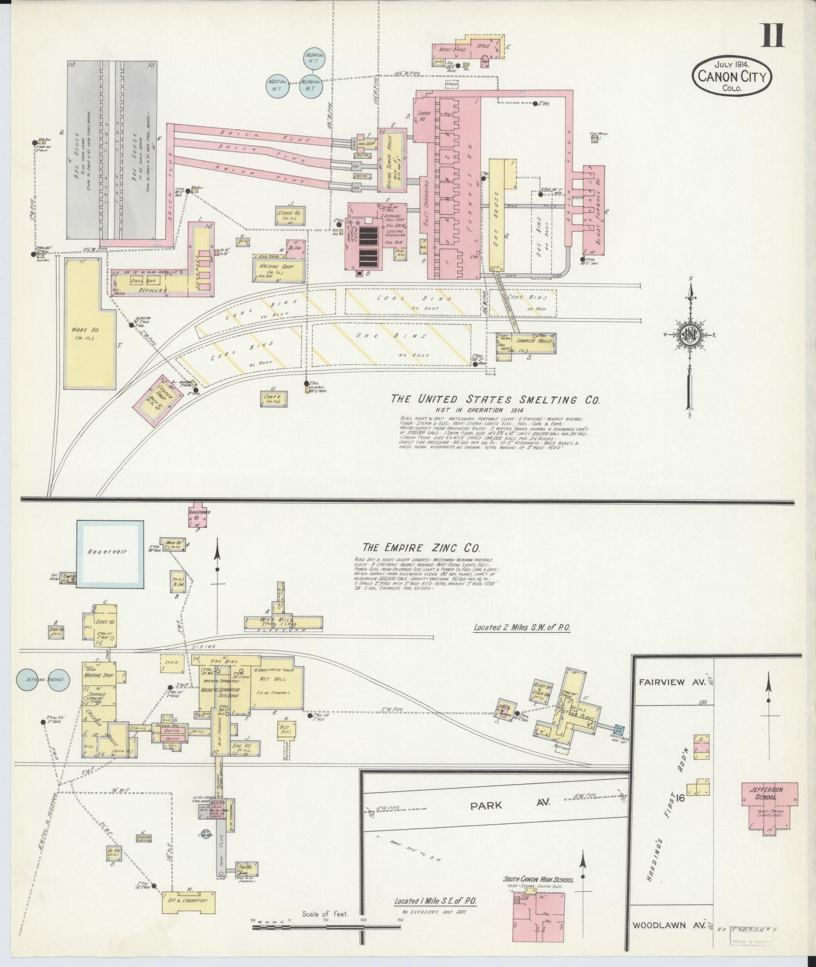 Sanborn Fire Insurance Map from Canon City, Fremont County, Colorado (1914), Sheet #0011 - Complete Map Set gallery image, historic Sanborn map, vintage wall art, Colorado Colorado