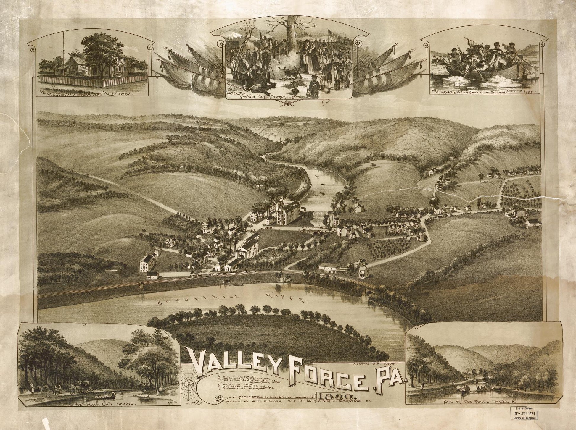 Valley Forge, Pa. 1890. (1890) – Historic Bird’s-Eye View Panorama Print