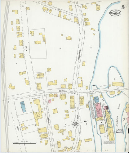 Sanborn Fire Insurance Map from Millville, Worcester County, Massachusetts (1903), Sheet #0003 - Complete Map Set gallery image, historic Sanborn map, vintage wall art, Massachusetts Massachusetts