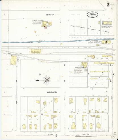 Sanborn Fire Insurance Map from Le Mars, Plymouth County, Iowa (1907), Sheet #0003 - Historic Sanborn Fire Insurance Map Print