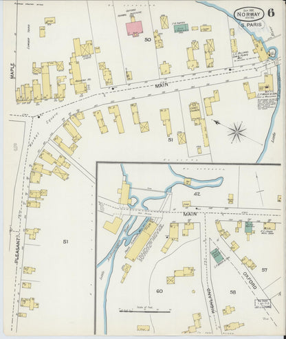 Sanborn Fire Insurance Map from Norway, Oxford County, Maine (1892), Sheet #0006 - Complete Map Set gallery image, historic Sanborn map, vintage wall art, Maine Maine