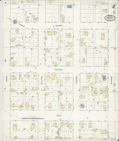 Sanborn Fire Insurance Map from Henry, Marshall County, Illinois (1913), Sheet #0004 - Complete Map Set gallery image, historic Sanborn map, vintage wall art, Illinois Illinois