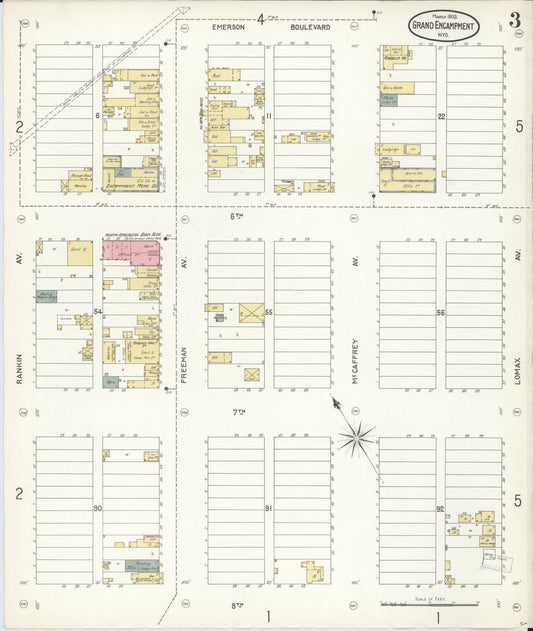 Sanborn Fire Insurance Map from Grand Encampment, Carbon County, Wyoming (1903), Sheet #0003 - Historic Sanborn Fire Insurance Map Print, vintage old map wall art, antique decor, genealogy gift, Wyoming Wyoming map