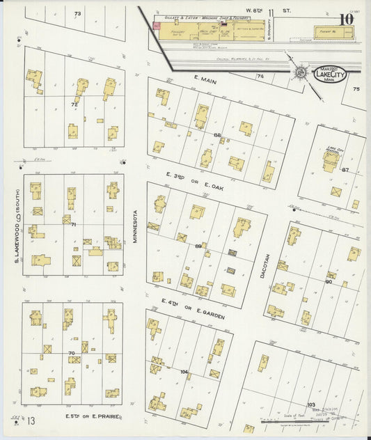 Sanborn Fire Insurance Map from Lake City, Wabasha County, Minnesota (1921), Sheet #0010 - Historic Sanborn Fire Insurance Map Print, vintage old map wall art, antique decor, genealogy gift, Minnesota Minnesota map