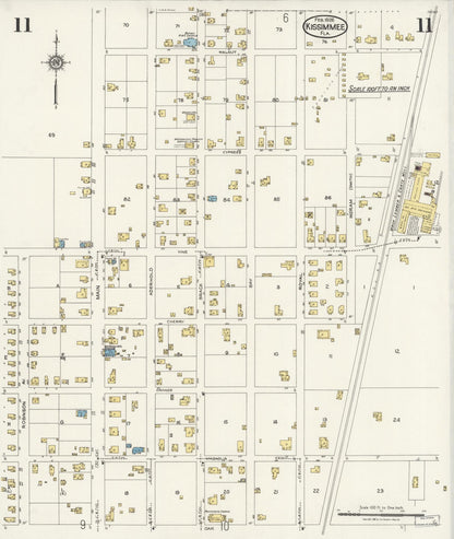 Sanborn Fire Insurance Map from Kissimmee, Osceola County, Florida (1926), Sheet #0011 - Complete Map Set gallery image, historic Sanborn map, vintage wall art, Florida Florida