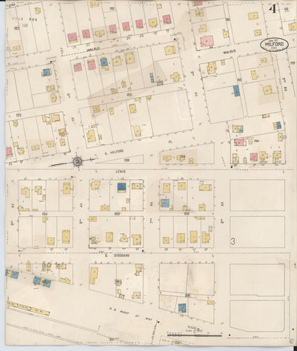 Sanborn Fire Insurance Map from Milford, Beaver County, Utah (1931), Sheet #0004 - Complete Map Set gallery image, historic Sanborn map, vintage wall art, Utah Utah