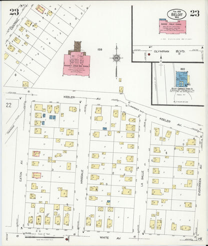 Sanborn Fire Insurance Map from Beloit, Rock County, Wisconsin (1926), Sheet #0023 - Complete Map Set gallery image, historic Sanborn map, vintage wall art, Wisconsin Wisconsin