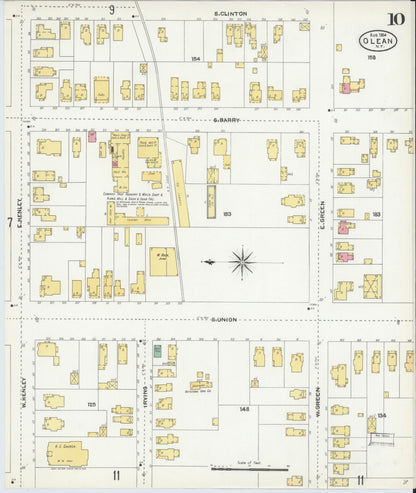 Sanborn Fire Insurance Map from Olean, Cattaraugus County, New York (1904), Sheet #0010 - Complete Map Set gallery image, historic Sanborn map, vintage wall art, New York New York