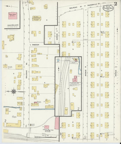 Sanborn Fire Insurance Map from Plainfield, Windham County, Connecticut (1911), Sheet #0002 - Complete Map Set gallery image, historic Sanborn map, vintage wall art, Connecticut Connecticut