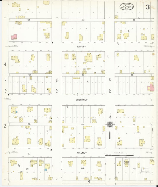 Sanborn Fire Insurance Map from La Cynge, Linn County, Kansas (1913), Sheet #0003 - Historic Sanborn Fire Insurance Map Print, vintage old map wall art, antique decor, genealogy gift, Kansas Kansas map