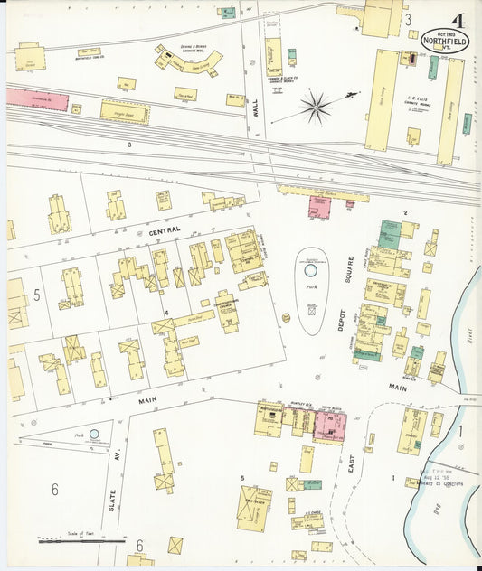 Sanborn Fire Insurance Map from Northfield, Washington County, Vermont (1903), Sheet #0004 - Historic Sanborn Fire Insurance Map Print, vintage old map wall art, antique decor, genealogy gift, Vermont Vermont map