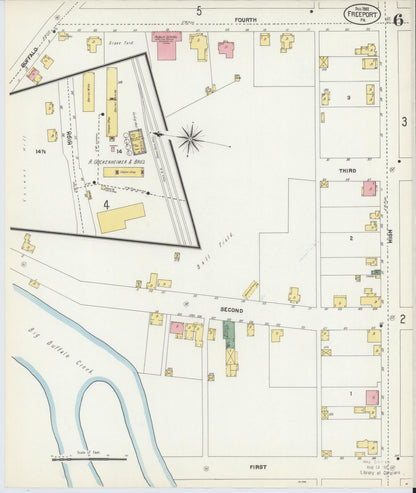Sanborn Fire Insurance Map from Freeport, Armstrong County, Pennsylvania (1902), Sheet #0006 - Complete Map Set gallery image, historic Sanborn map, vintage wall art, Pennsylvania Pennsylvania