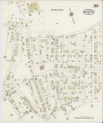 Sanborn Fire Insurance Map from Washington, Washington County, Pennsylvania (1914), Sheet #0030 - Complete Map Set gallery image, historic Sanborn map, vintage wall art, Sanborn Fire Insurance Map from Washington Washington
