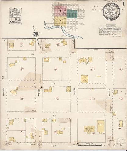 Sanborn Fire Insurance Map from Lafayette, Yamhill County, Oregon (1931), Sheet #0001 - Complete Map Set gallery image, historic Sanborn map, vintage wall art, Oregon Oregon