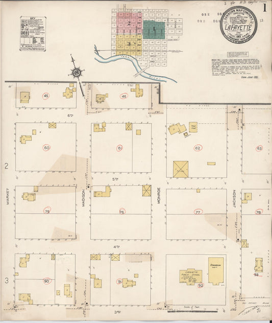 Sanborn Fire Insurance Map from Lafayette, Yamhill County, Oregon (1931), Sheet #0001 - Complete Map Set gallery image, historic Sanborn map, vintage wall art, Oregon Oregon