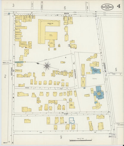 Sanborn Fire Insurance Map from Bar Harbor, Hancock County, Maine (1903), Sheet #0004 - Complete Map Set gallery image, historic Sanborn map, vintage wall art, Maine Maine