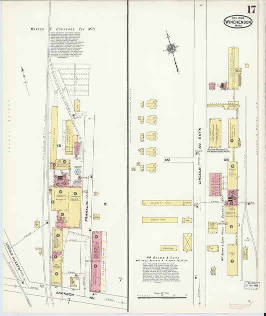 Sanborn Fire Insurance Map from Winchendon, Worcester County, Massachusetts (1909), Sheet #0017 - Historic Sanborn Fire Insurance Map Print, vintage old map wall art, antique decor, genealogy gift, Massachusetts Massachusetts map